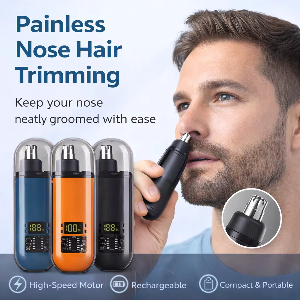 Portable Electric Nose & Ear Hair Trimmer for Men