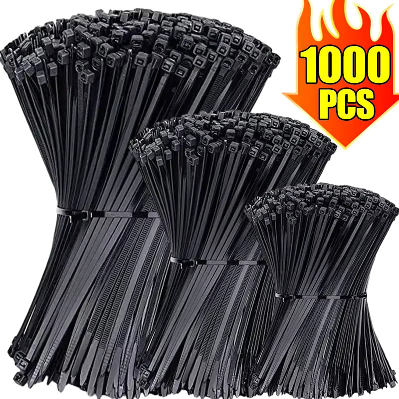 100/1000Pcs Nylon Cable Ties – Self-Locking Zip Ties