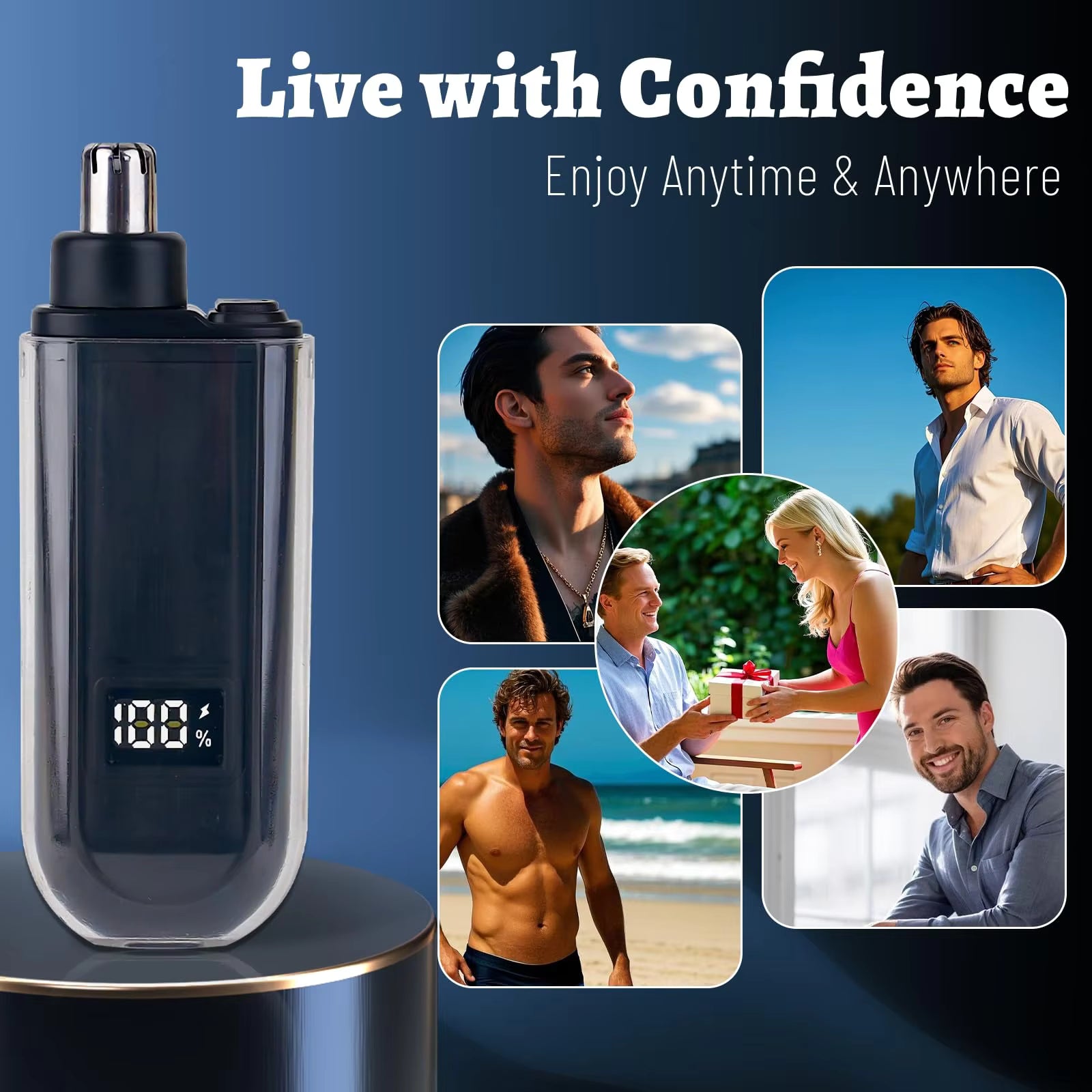 Portable Electric Nose & Ear Hair Trimmer for Men