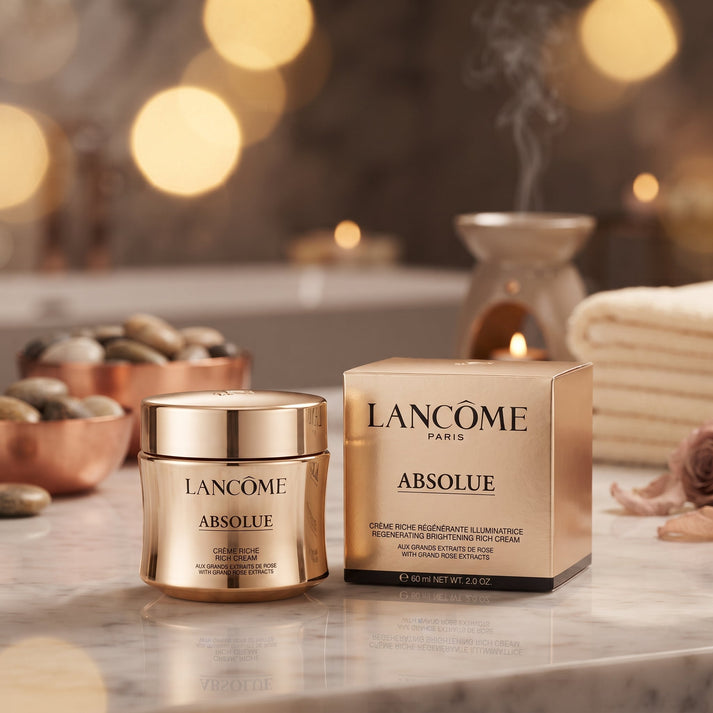 Lancôme Absolue Rich Cream luxury spa setting