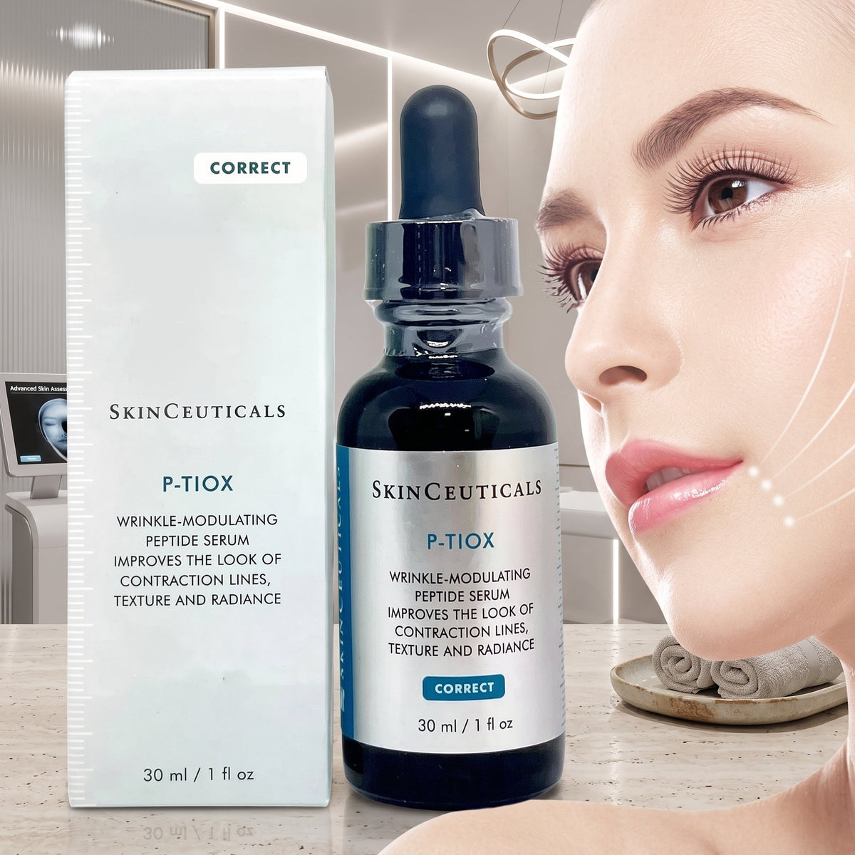 NEW SkinCeuticals P-TIOX Wrinkle-Modulating Peptide Serum 1 fl oz / 30 ml Sealed Anti-Aging Face Serum